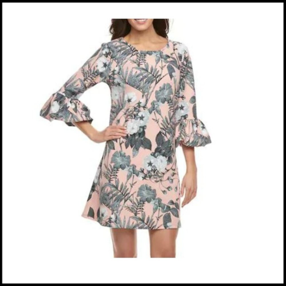 Nina Leonard Balloon-Sleeve Shift Dress